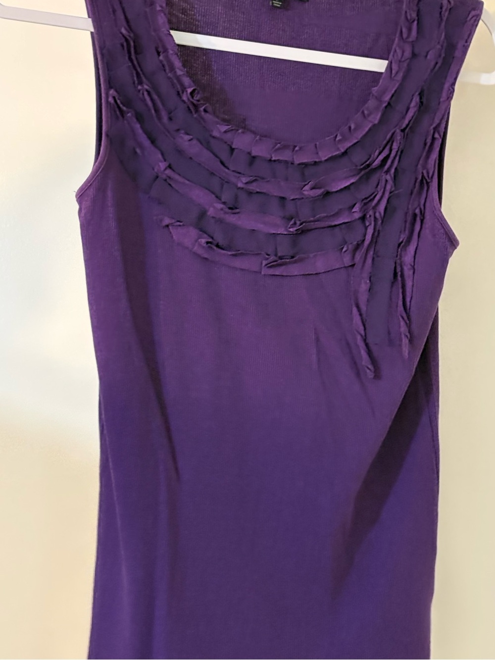 Anne Klein Mauve Purple Ruffle Scoop Neck Sleeveless Top